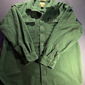 L.L. Bean Men's long-sleeve cotton flannel or chamois Green shirt Size XXL Tall
